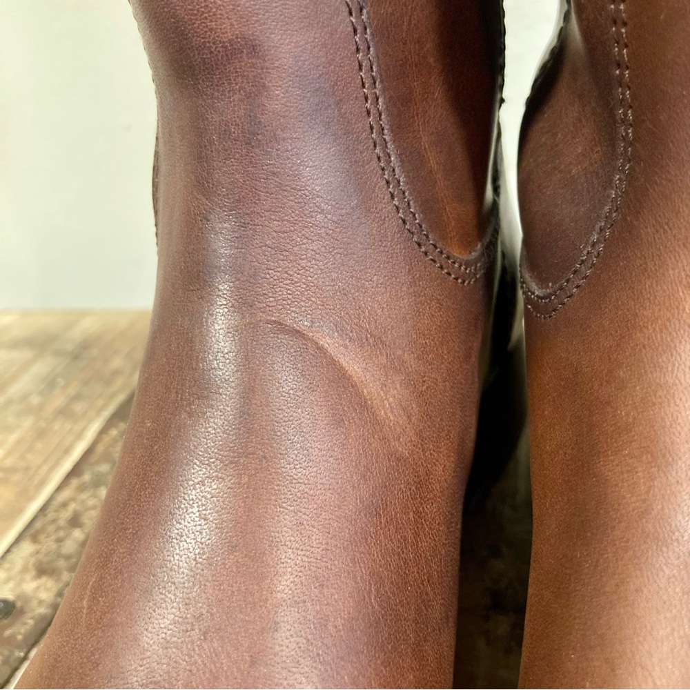 Frye Melissa Button 2 Brown Tall Riding Boots Size 5.5 NWOB Cognac - Picture 11 of 12